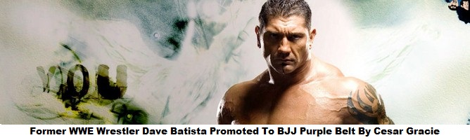 Former WWE Wrestler Dave Batista Promoted To BJJ Purple Belt By Cesar  Gracie, Bjj Eastern Europe