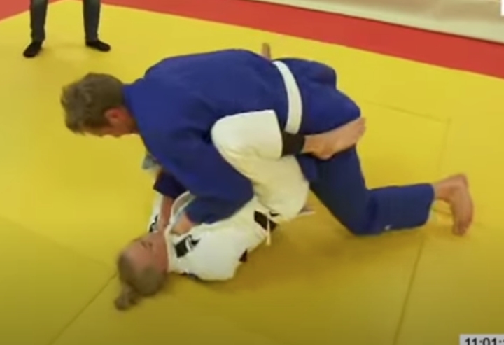 Tiny Female Black Belt Judo Olympian Grapples White Belt Male